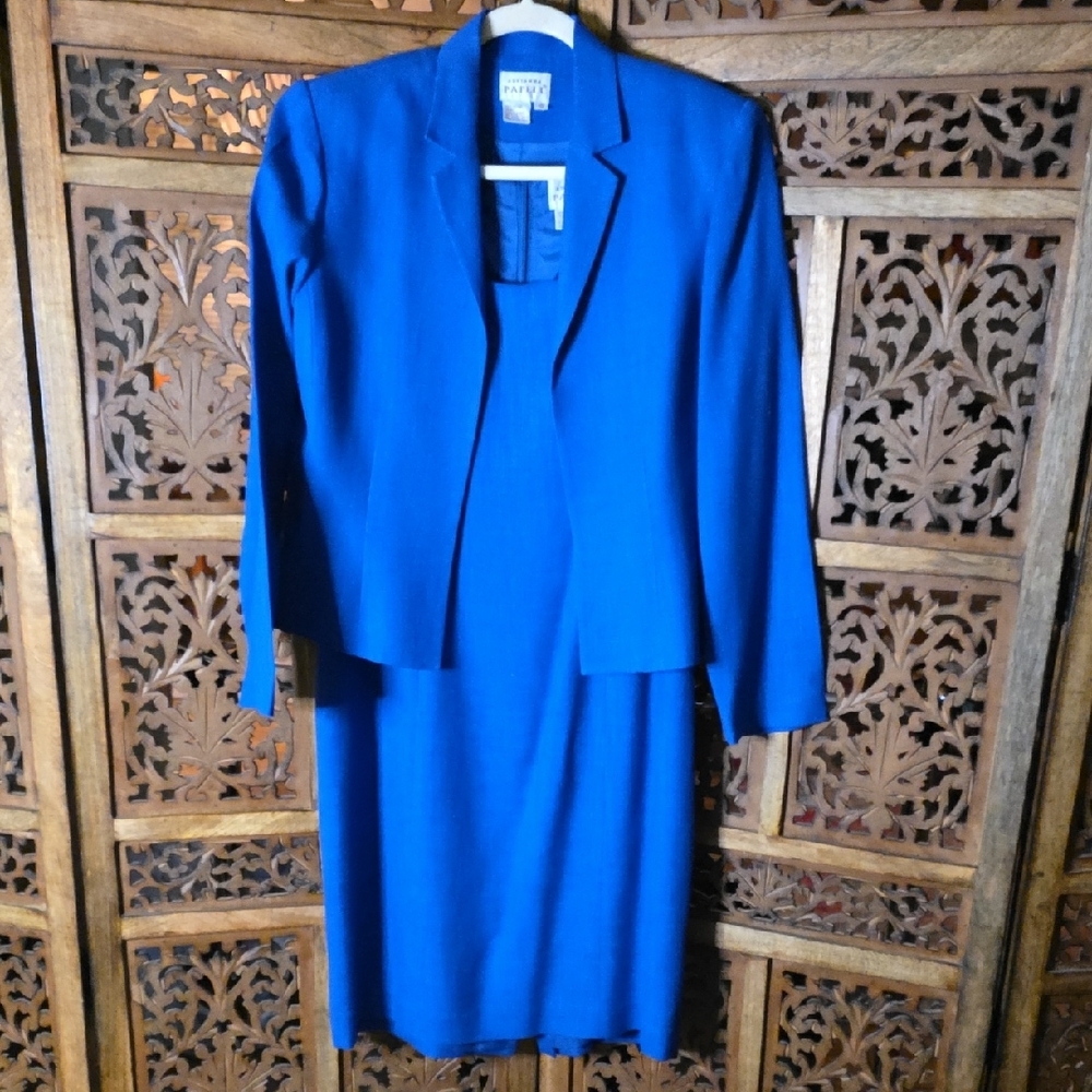 Adrianna Papell Royal Blue Jacket And Dress Suit